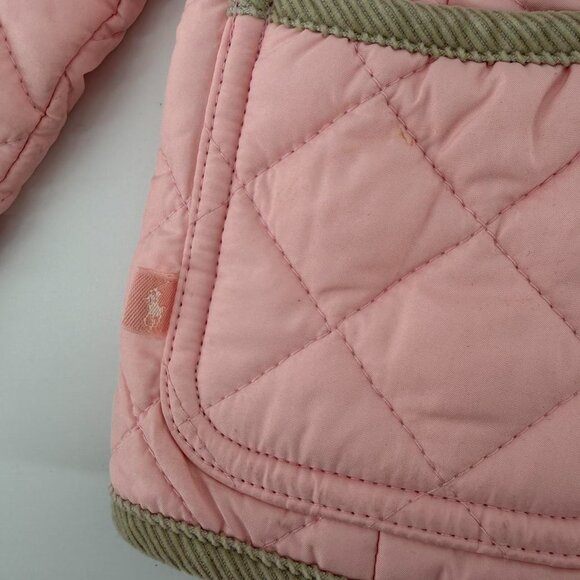 Ralph Lauren Jacket Girl 4 Pink Quilted Snap High Neck Casual Travel Outdoor - Picture 4 of 5